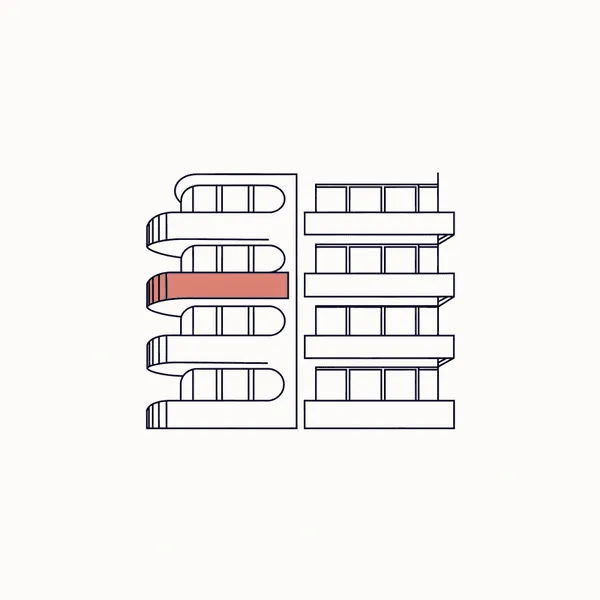 Small line illustration of two facades side by side
