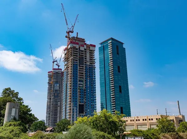 The Park Bavli high-rise towers rising above greenery in the Bavli neighbourhood, Tel Aviv